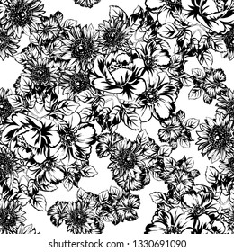 Flower print. Elegance seamless pattern.