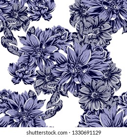 Flower print. Elegance seamless pattern.