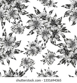 Flower print. Elegance seamless pattern.