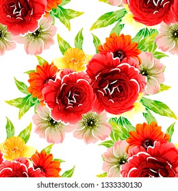 Flower print. Elegance seamless pattern.