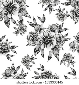Flower print. Elegance seamless pattern.