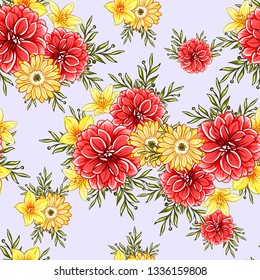 Flower print. Elegance seamless pattern.