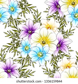 Flower print. Elegance seamless pattern.