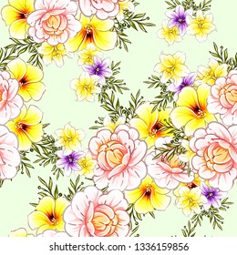 Flower print. Elegance seamless pattern.