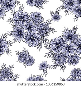 Flower print. Elegance seamless pattern.