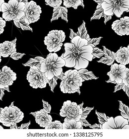 Flower print. Elegance seamless pattern.