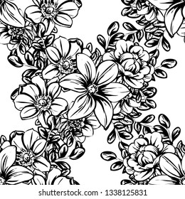 Flower print. Elegance seamless pattern.