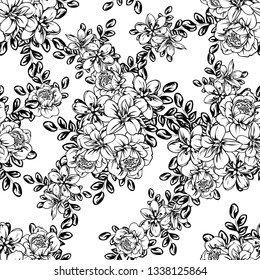 Flower print. Elegance seamless pattern.