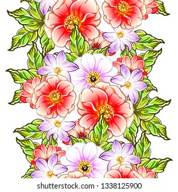 Flower print. Elegance seamless pattern.