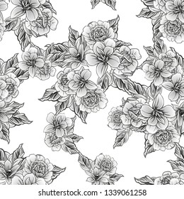 Flower print. Elegance seamless pattern.