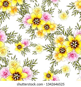 Flower print. Elegance seamless pattern.