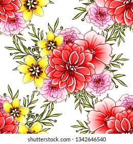 Flower print. Elegance seamless pattern.