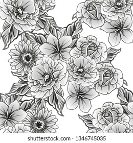 Flower print. Elegance seamless pattern.