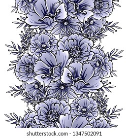 Flower print. Elegance seamless pattern.