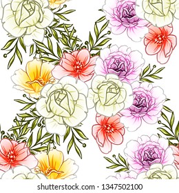 Flower print. Elegance seamless pattern.