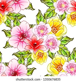Flower print. Elegance seamless pattern.