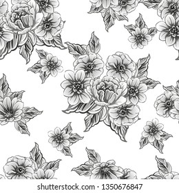 Flower print. Elegance seamless pattern.