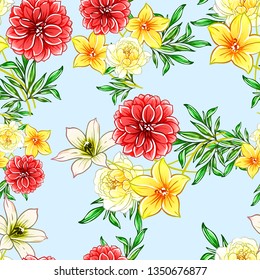 Flower print. Elegance seamless pattern.