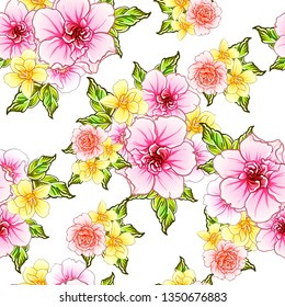 Flower print. Elegance seamless pattern.