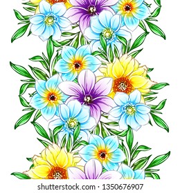 Flower print. Elegance seamless pattern.