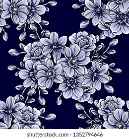 Flower print. Elegance seamless pattern.