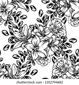 Flower print. Elegance seamless pattern.