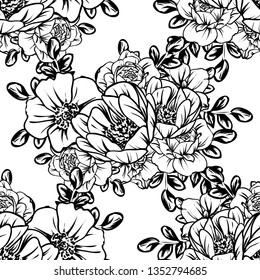 Flower print. Elegance seamless pattern.