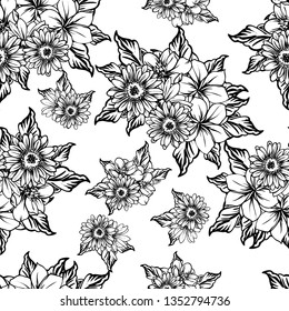 Flower print. Elegance seamless pattern.