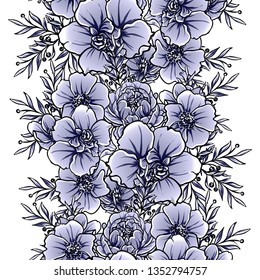 Flower print. Elegance seamless pattern.