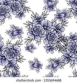 Flower print. Elegance seamless pattern.