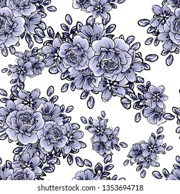 Flower print. Elegance seamless pattern.