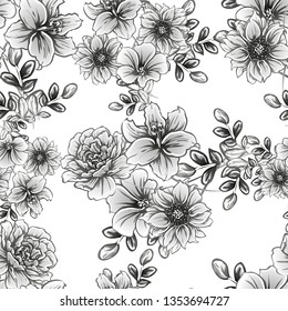 Flower print. Elegance seamless pattern.