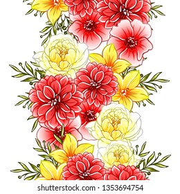 Flower print. Elegance seamless pattern.