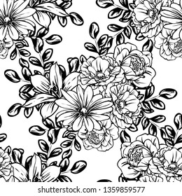 Flower print. Elegance seamless pattern.