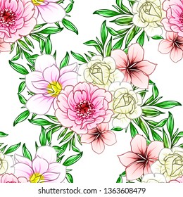 Flower print. Elegance seamless pattern.