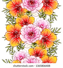 Flower print. Elegance seamless pattern.