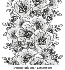 Flower print. Elegance seamless pattern.