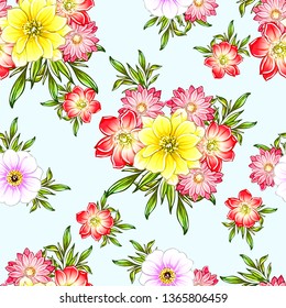 Flower print. Elegance seamless pattern.