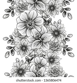 Flower print. Elegance seamless pattern.