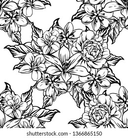 Flower print. Elegance seamless pattern.
