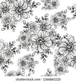 Flower print. Elegance seamless pattern.