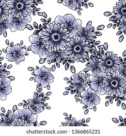 Flower print. Elegance seamless pattern.