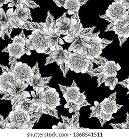 Flower print. Elegance seamless pattern.