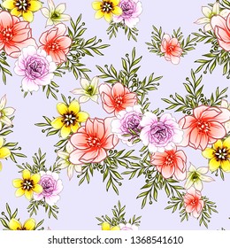 Flower print. Elegance seamless pattern.