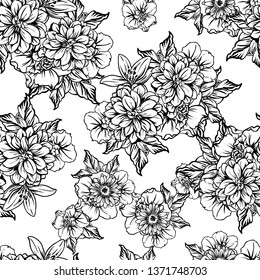 Flower print. Elegance seamless pattern.