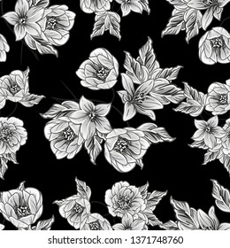 Flower print. Elegance seamless pattern.