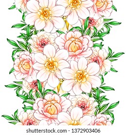 Flower print. Elegance seamless pattern.