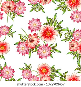 Flower print. Elegance seamless pattern.