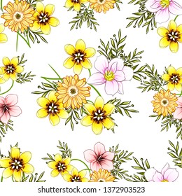 Flower print. Elegance seamless pattern.