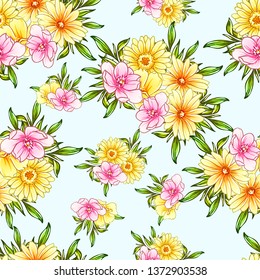 Flower print. Elegance seamless pattern.